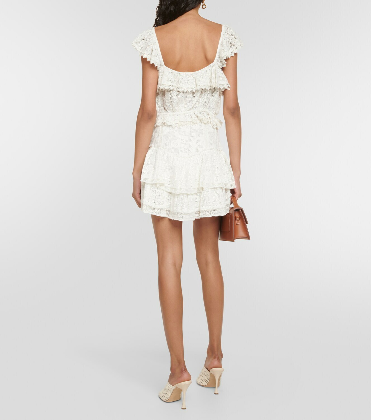 LoveShackFancy Mia ruffled lace crop top
