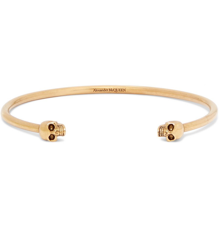 Photo: Alexander McQueen - Skull Gold-Tone Cuff - Gold