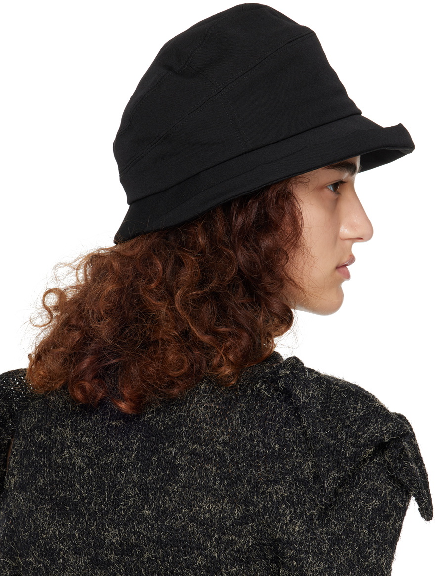 Yohji Yamamoto Black Seam Crown Bucket Hat Yohji Yamamoto