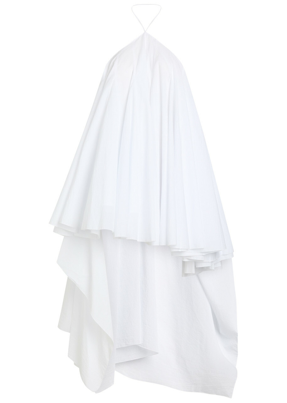 Jacquemus La Triangle Courte Asymmetric Cotton-blend Mini Dress White