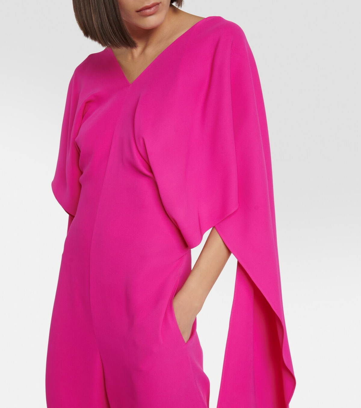 Versace Sleeveless Silk Cady Long Dress in Pink