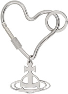 Vivienne Westwood Silver Logo Heart Keychain