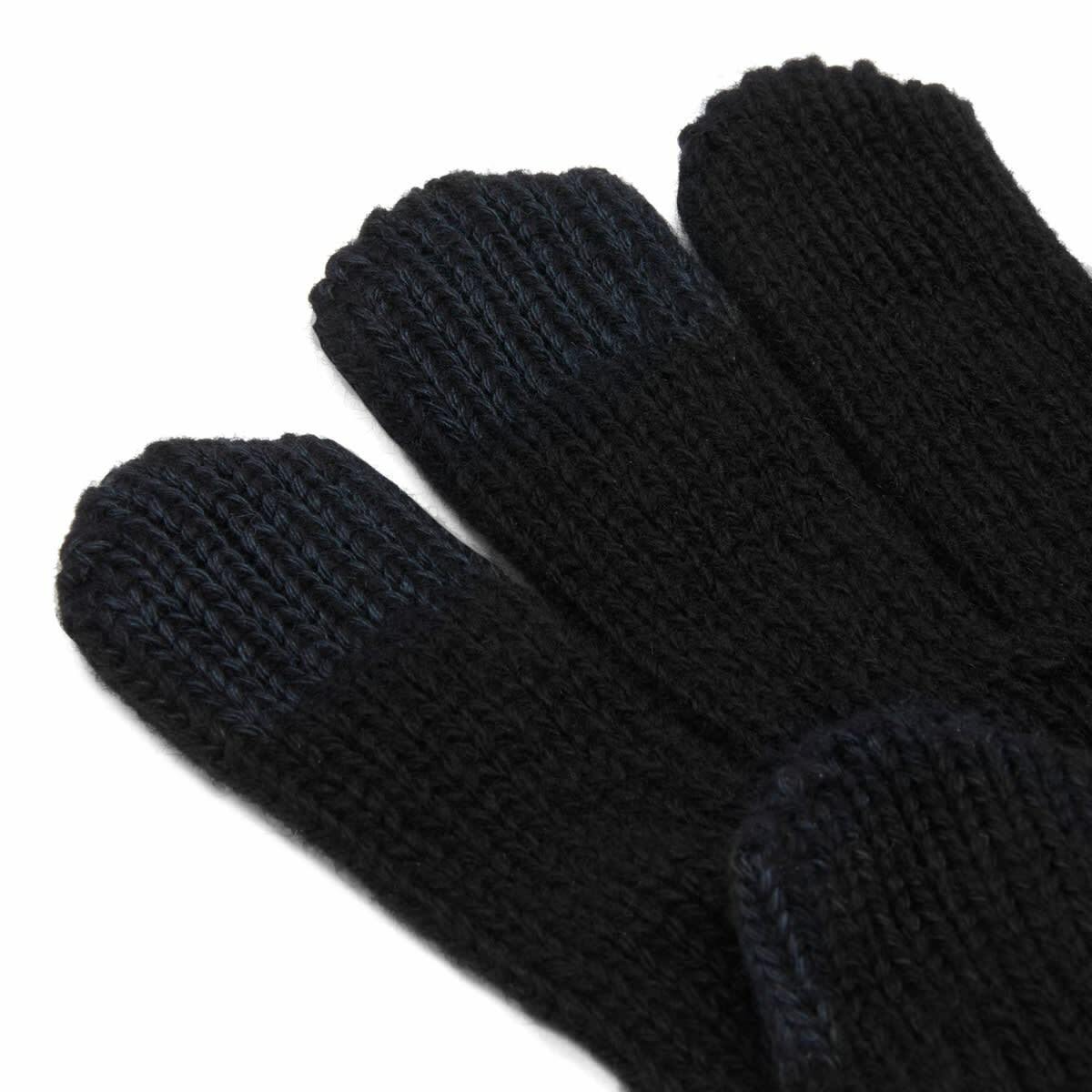 and wander Wool Knit Gloves in Black 