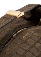 Calvin Klein Andy Crocodile-effect Nubuck top Handle bag - Brown - One Size