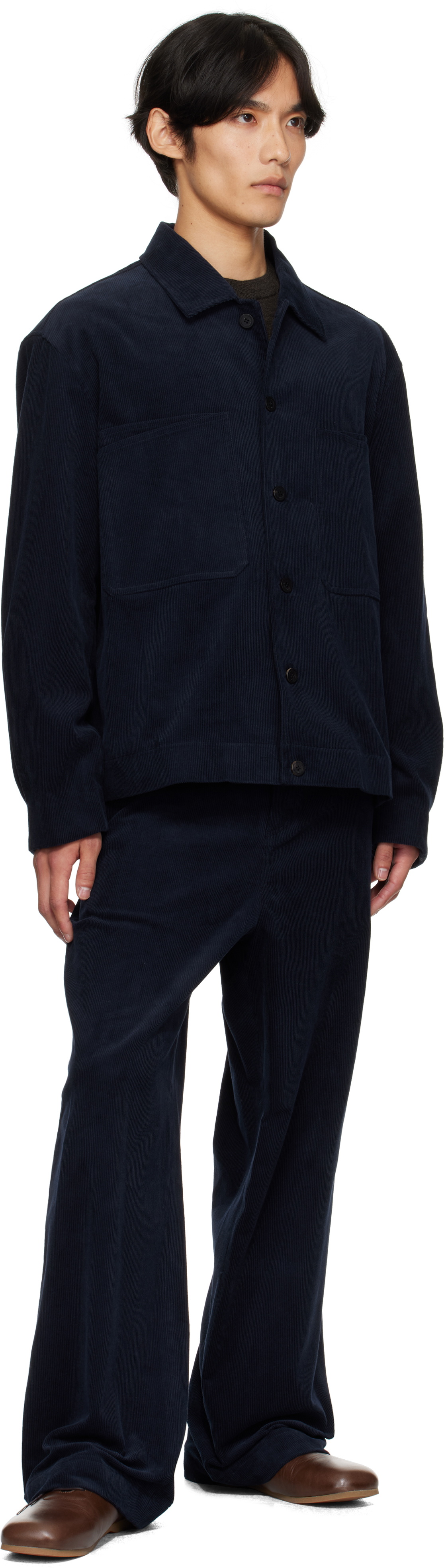 LE17SEPTEMBRE Navy Corduroy Layered Pocket Jacket