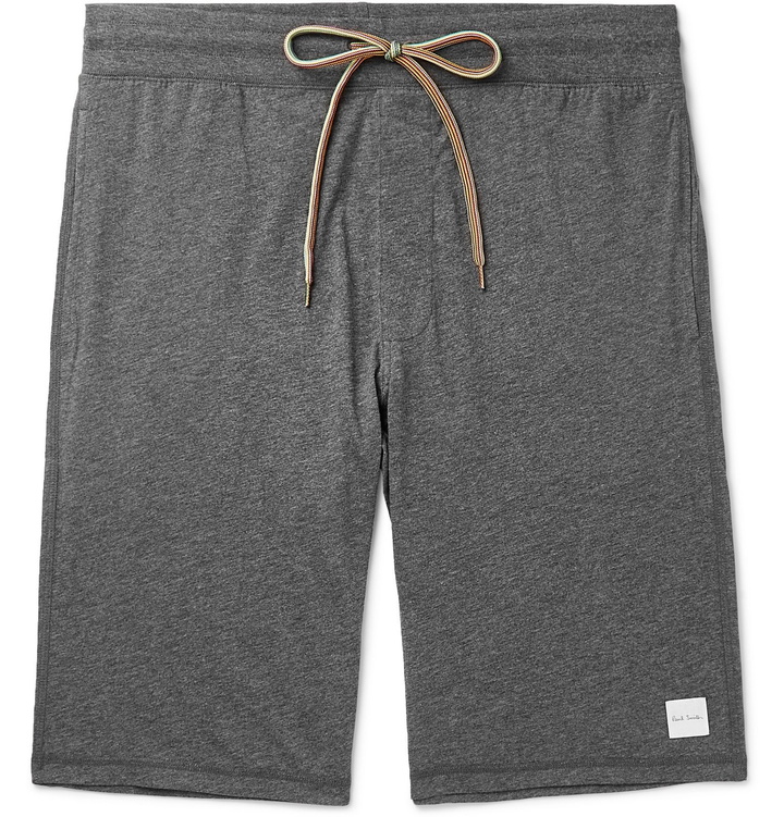 Photo: Paul Smith - Mélange Cotton-Jersey Pyjama Shorts - Gray