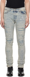 Ksubi Blue Van Winkle Paint Summer Jeans