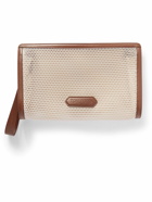 TOM FORD - Leather-Trimmed Mesh Pouch