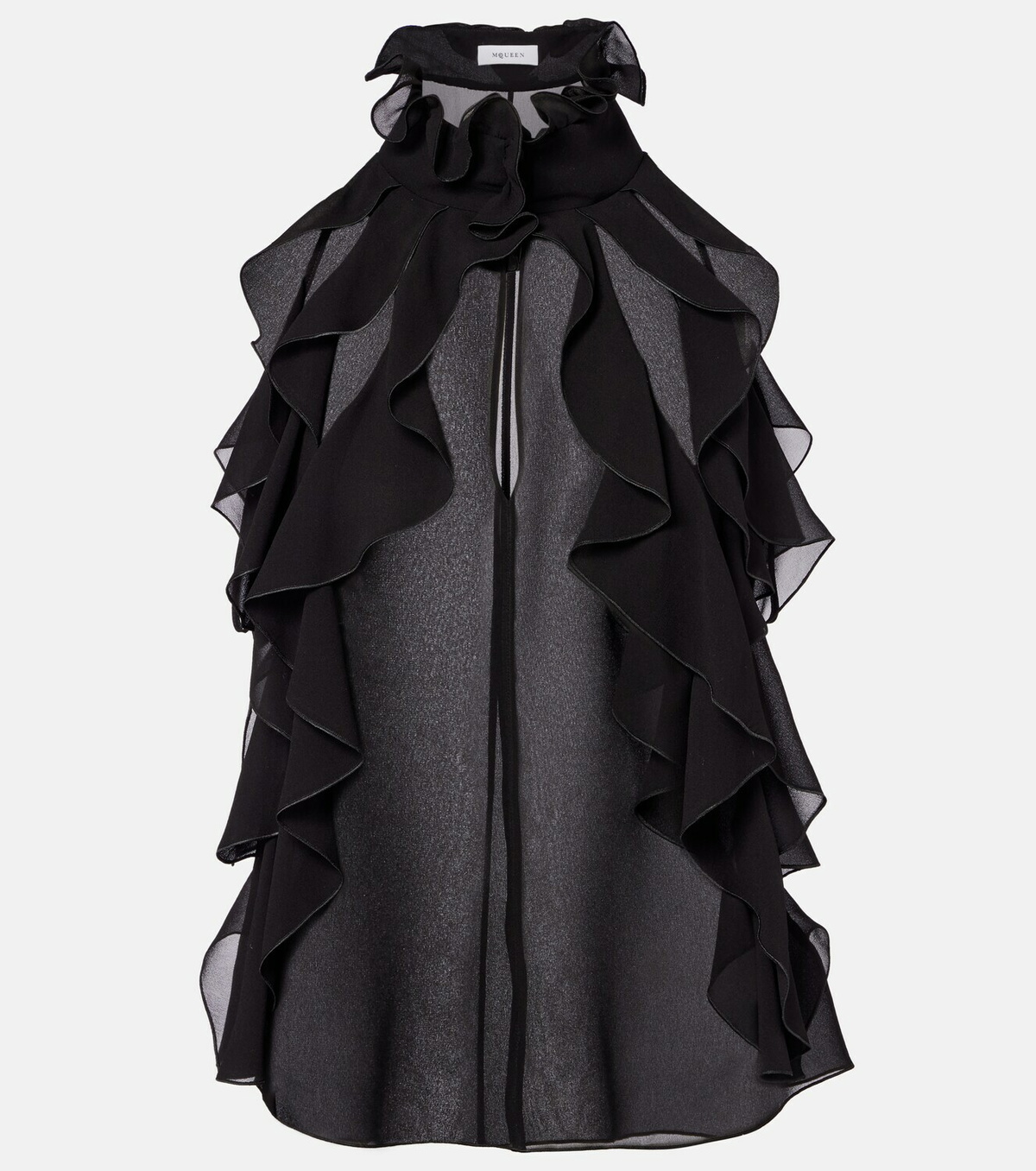 McQueen Ruffled silk top