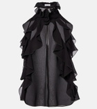McQueen Ruffled silk top