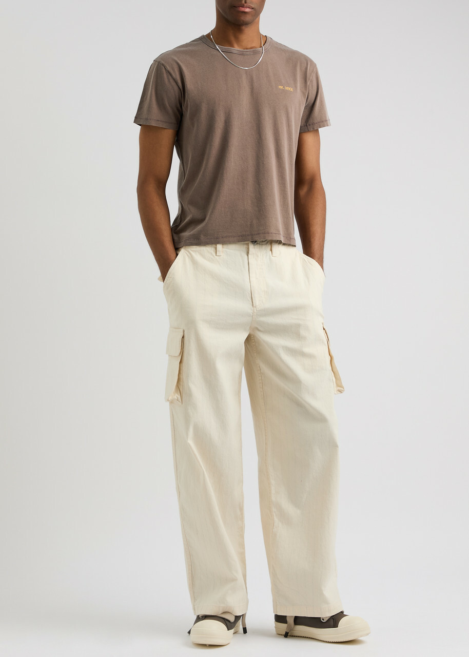 Second Layer Printed Cotton T-shirt Brown