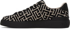 Balmain Black & Off-White B-Court Jacquard Monogram Sneakers