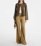 Max Mara Linen and silk twill wide-leg pants