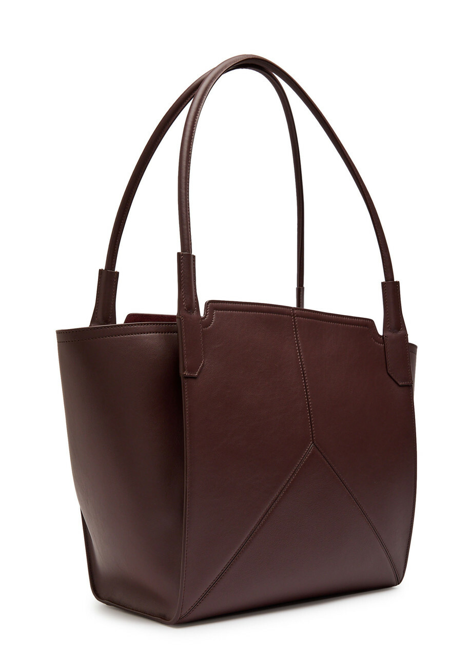 Victoria Beckham Victoria Small Panelled Leather Tote - Burgundy - One Size