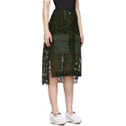 Sacai Green Embroidered Lace Skirt