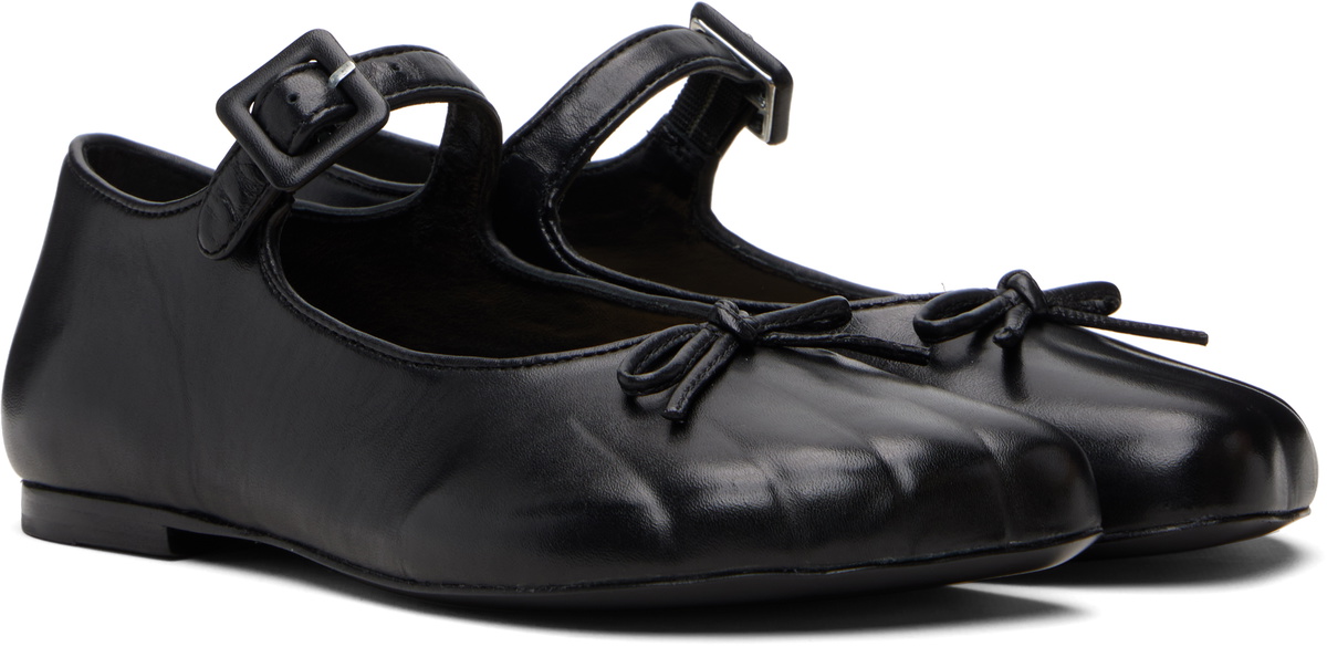 Sandy Liang Black Paw Mary Jane Ballerina Flats