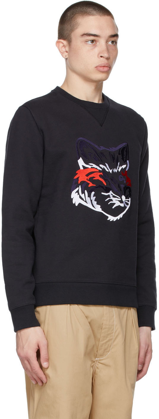 Maison Kitsuné Black Big Fox Embroidery Sweatshirt Maison Kitsune