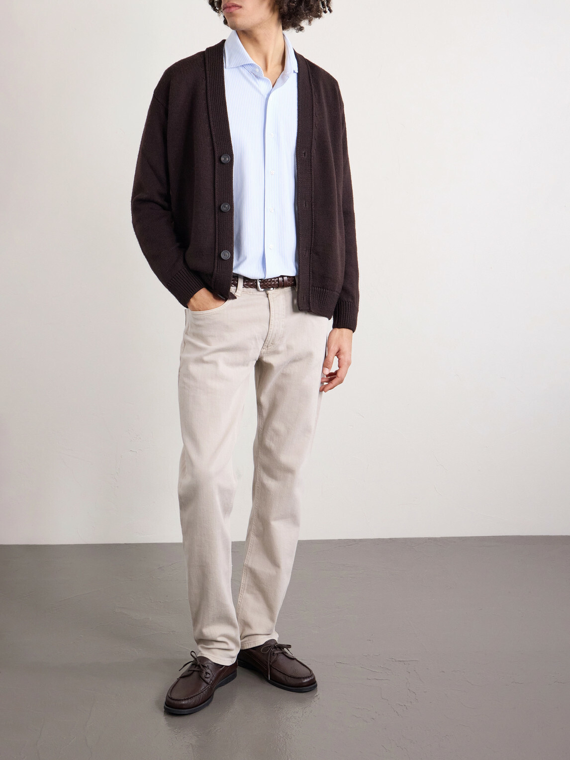 Peter Millar - Excursionist Flex Slim-Fit Striped Cotton-Blend Shirt - Blue