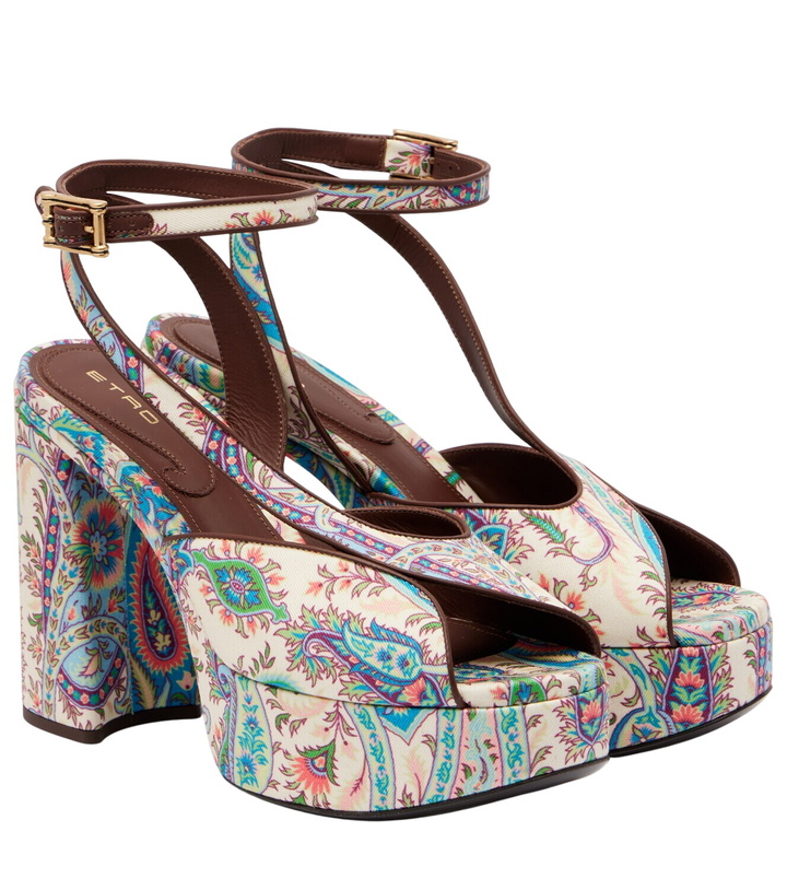 Photo: Etro 120 paisley canvas platform sandals