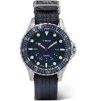Timex - Navi Depth Stainless Steel and Nylon-Webbing Watch - Blue