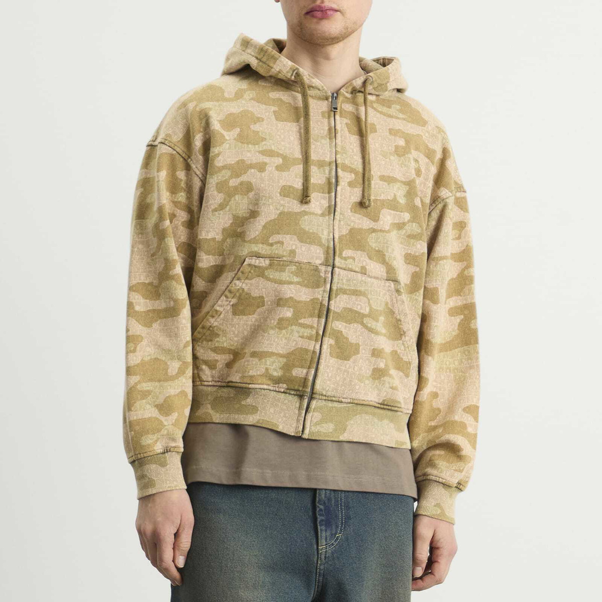 Daily Paper Men's Boxy Zip Hoodie in Camo