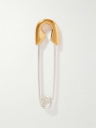 Jam Homemade - Safety Pin Silver, Gold-Plated and Diamond Single Earring