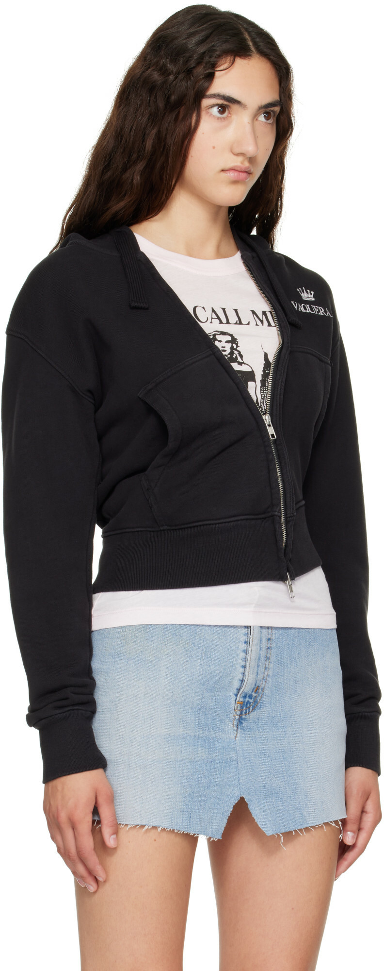VAQUERA Black Twisted Zip Hoodie