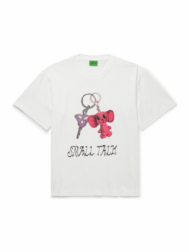 Photo: Small Talk - Logo-Print Cotton-Blend Jersey T-Shirt - White