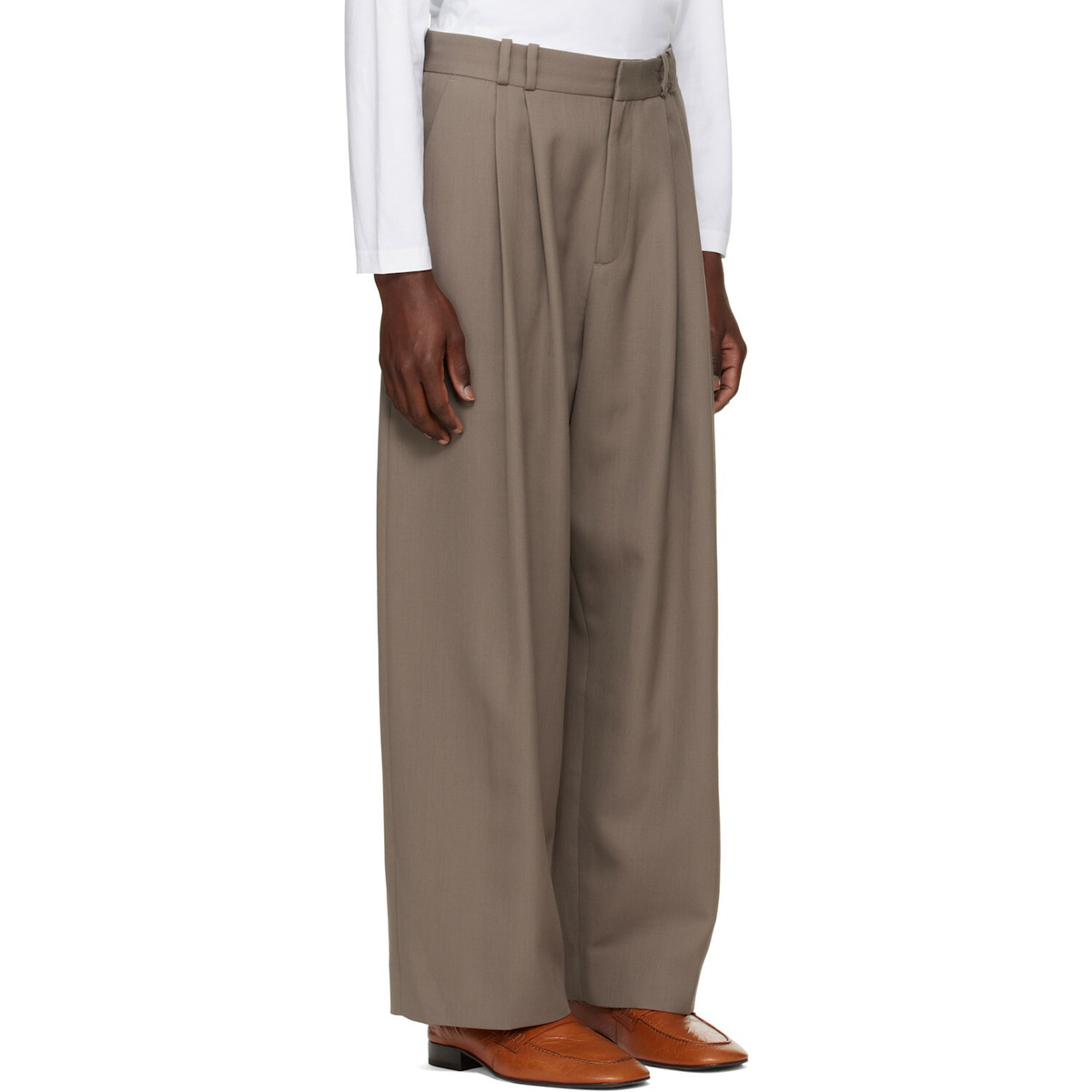 Studio Nicholson Taupe Line Tailored Trousers