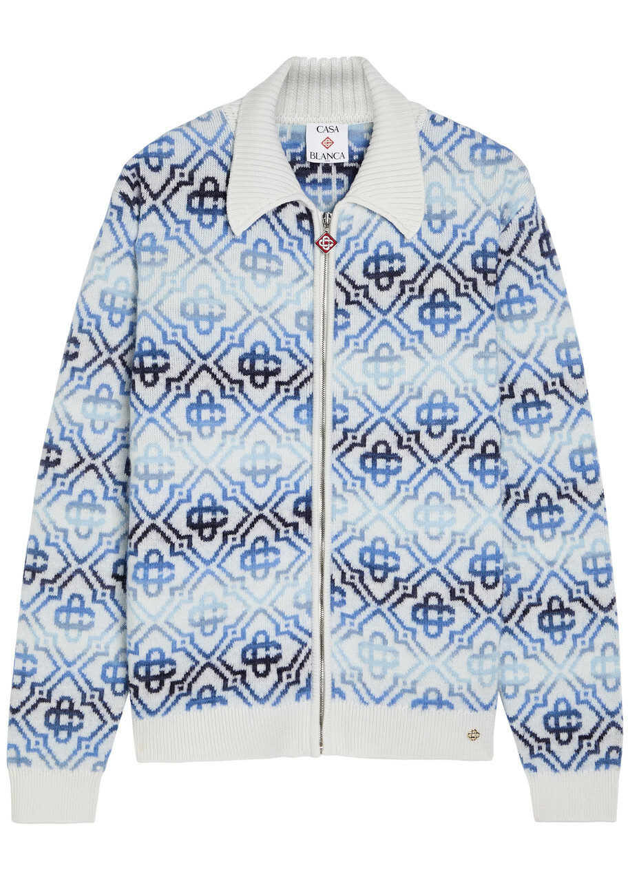 Casablanca Monogram Wool-blend Cardigan Multicoloured 1
