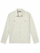 Kartik Research - Embellished Striped Cotton Shirt - Neutrals
