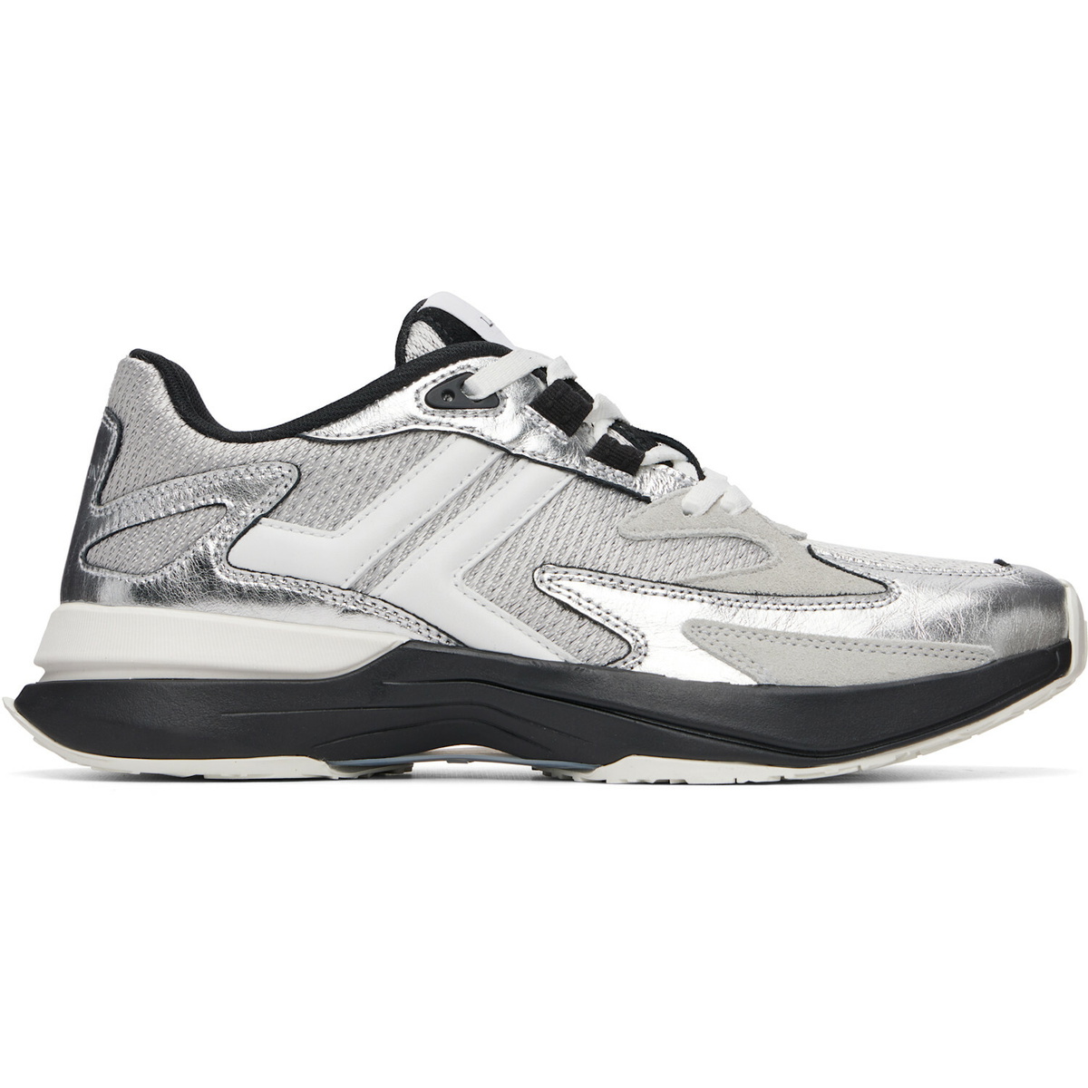 Lanvin Silver JLA Crushed Metal Sneakers