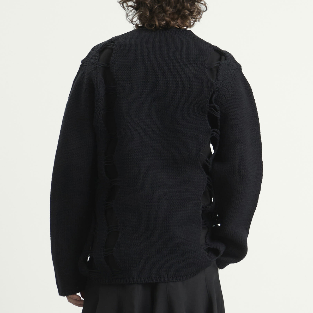 Comme des Garçons Homme Plus Men's Lily-Yarn Long Sleeve Jersey in Black