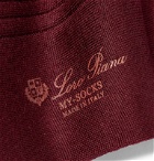Loro Piana - Ribbed Cashmere and Silk-Blend Over-The-Calf Socks - Burgundy