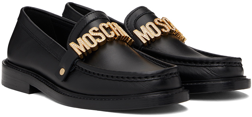 Moschino Black Jewel Logo Loafers Moschino