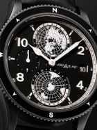 Montblanc - 1858 Geosphere Limited Edition Automatic 42mm Distressed Stainless Steel and Leather Watch, Ref. No. 128257