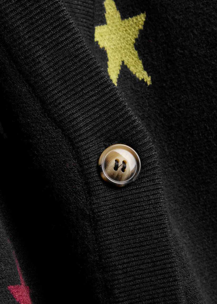 Never Fully Dressed Star Knit Cardigan Black