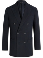 THOM SWEENEY - Unstructured Double-Breasted Linen Blazer - Blue