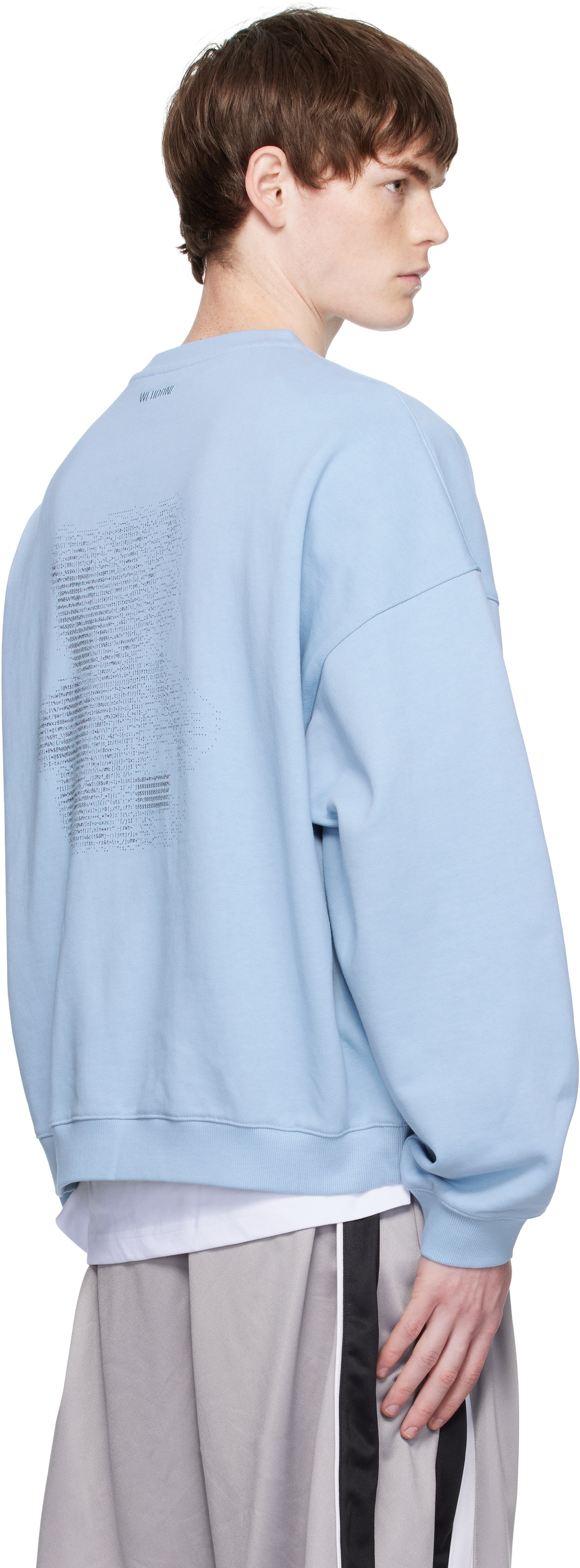 We11done Blue Coding Teddy Sweatshirt