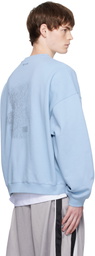 We11done Blue Coding Teddy Sweatshirt