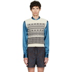 Dries Van Noten Off-White Jacquard Wool Sweater Vest