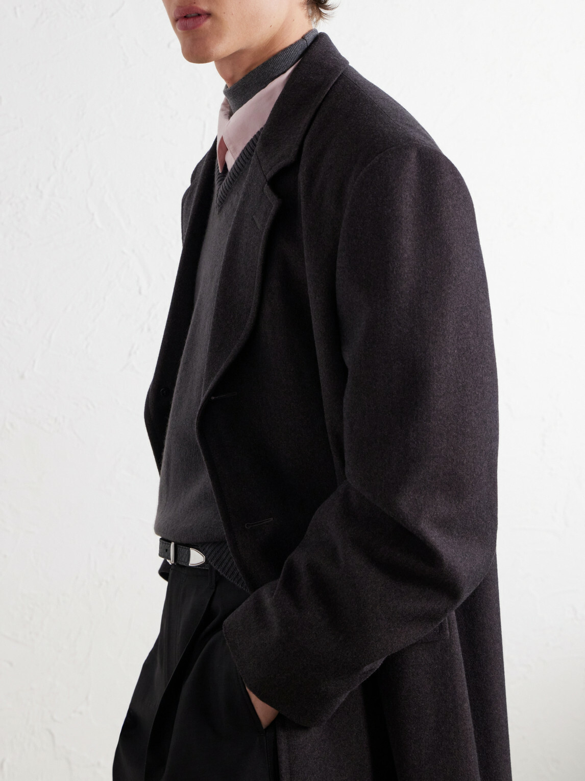 LEMAIRE - Woven Cashmere-Blend Coat - Brown