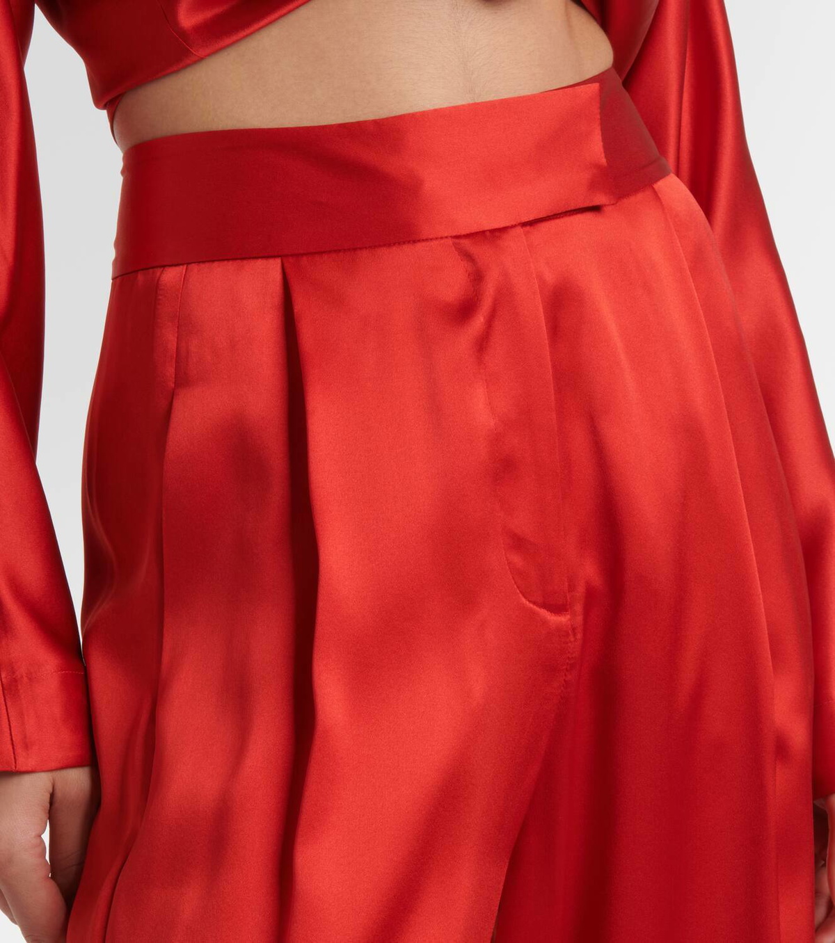 The Sei High-rise silk satin wide-leg pants