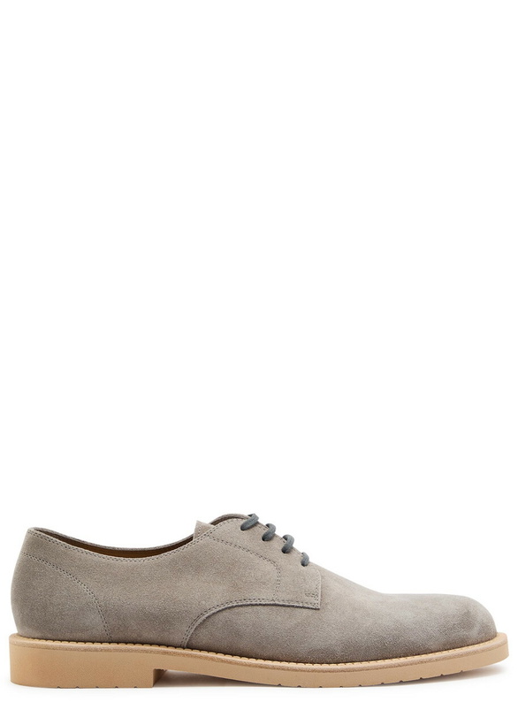 Photo: Brunello Cucinelli Suede Derby Shoes Grey