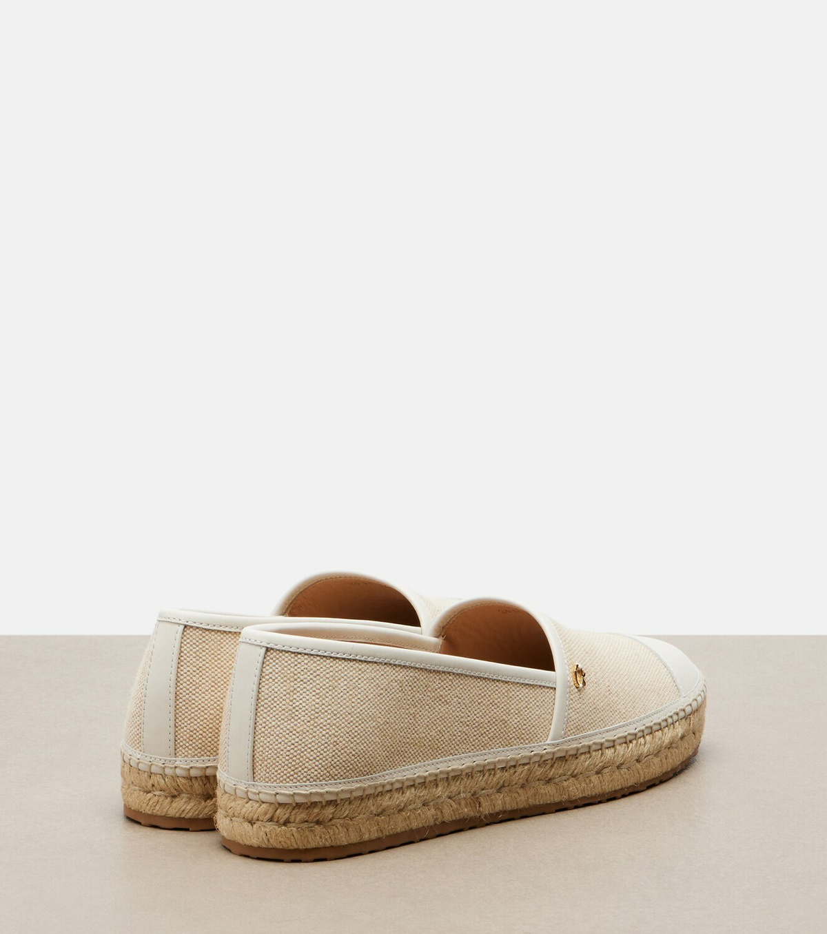 Gianvito Rossi Leather-trimmed canvas espadrilles