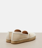 Gianvito Rossi Leather-trimmed canvas espadrilles