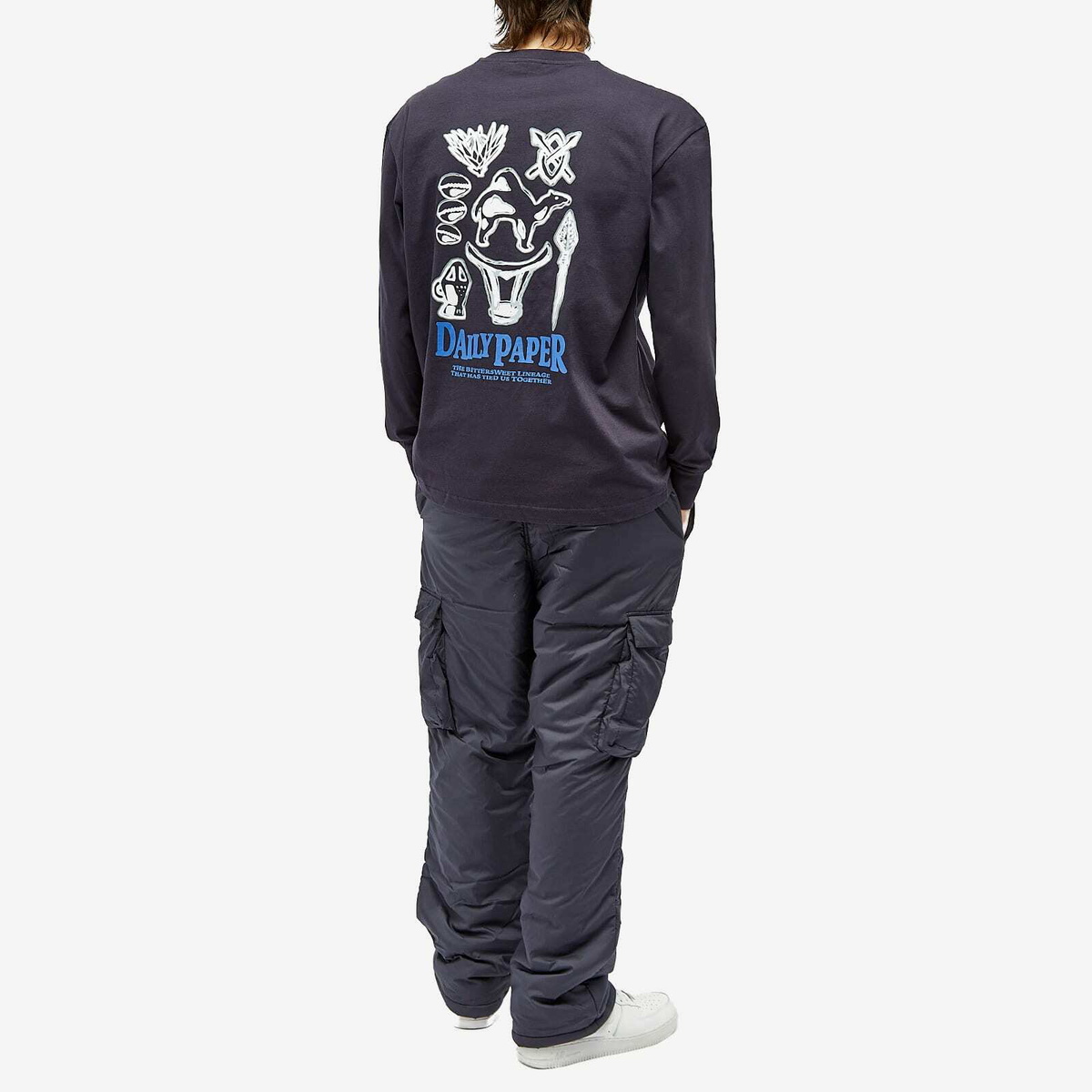 Daily Paper Men's Rami Long Sleeve T-Shirt in Deep Navy