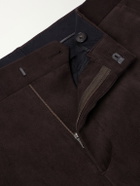 Mr P. - Straight-Leg Brushed Cotton-Blend Twill Suit Trousers - Brown