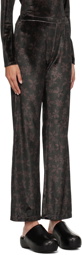 AMOMENTO Green Flower Print Lounge Pants