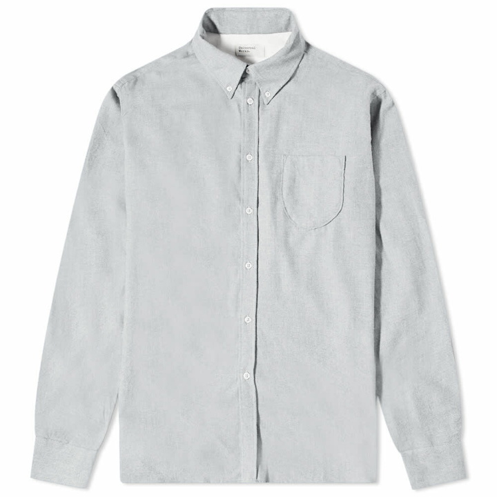 Photo: Universal Works Men's Brushed Herringbone Daybrook Shirt in Grey